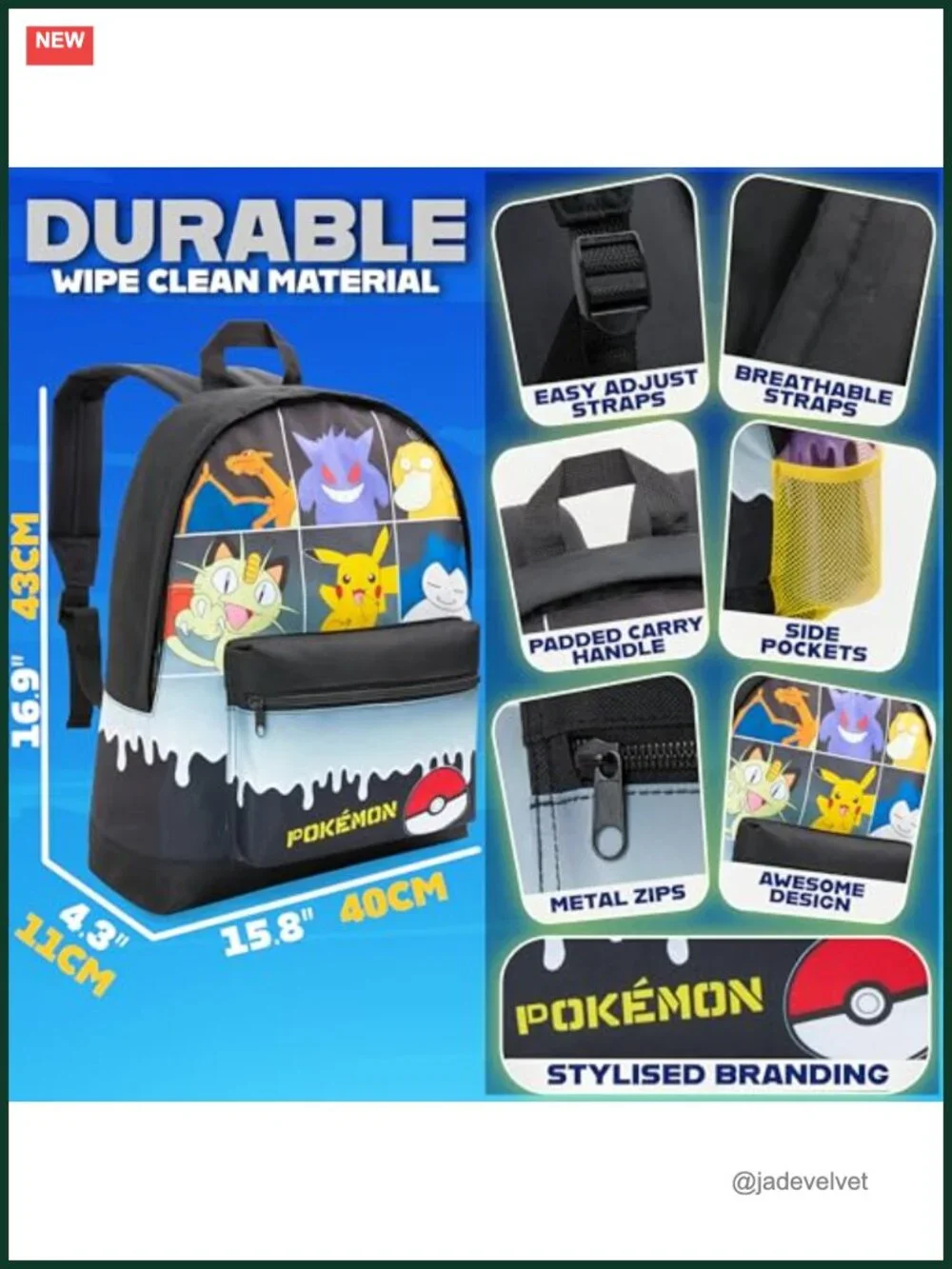 Pokemon Backpack Kids Teens Boys Girls Pikachu Anime School Travel Daypack